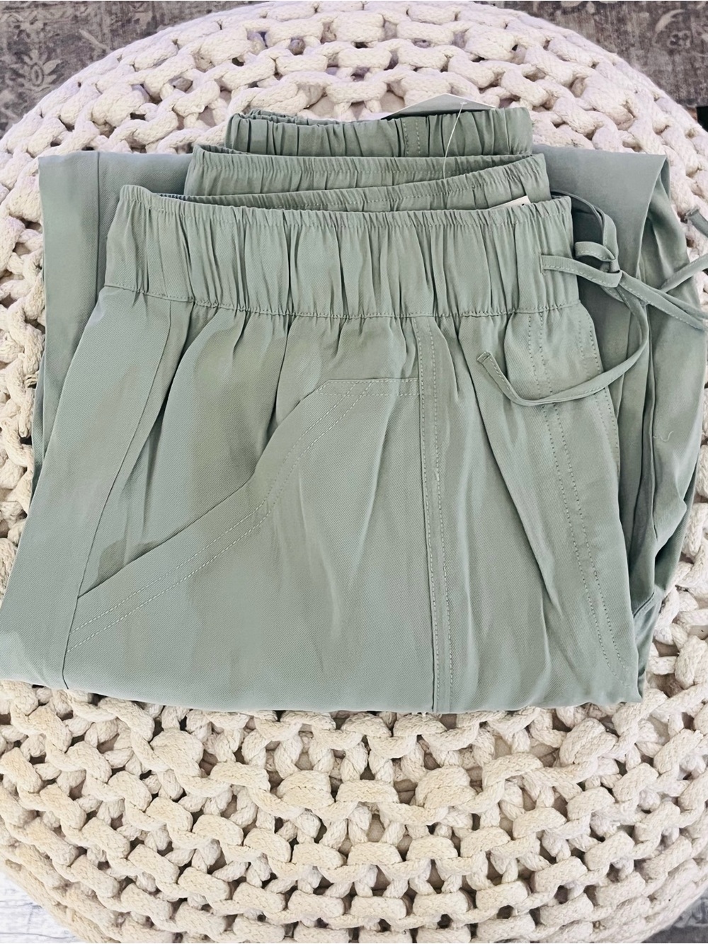 Abercrombie & Fitch Sage Green Drawstring Joggers